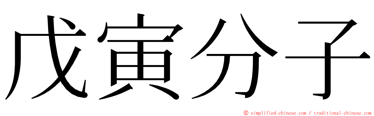 戊寅分子 ming font