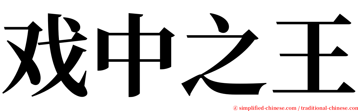 戏中之王 serif font