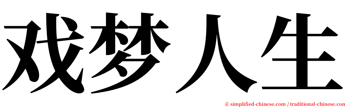 戏梦人生 serif font