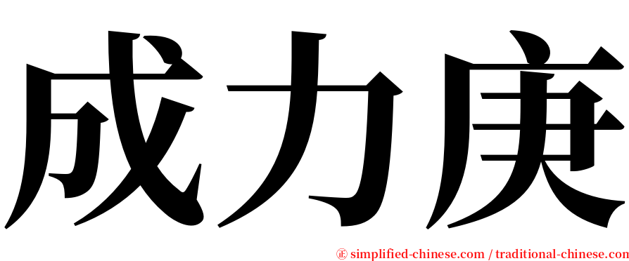 成力庚 serif font