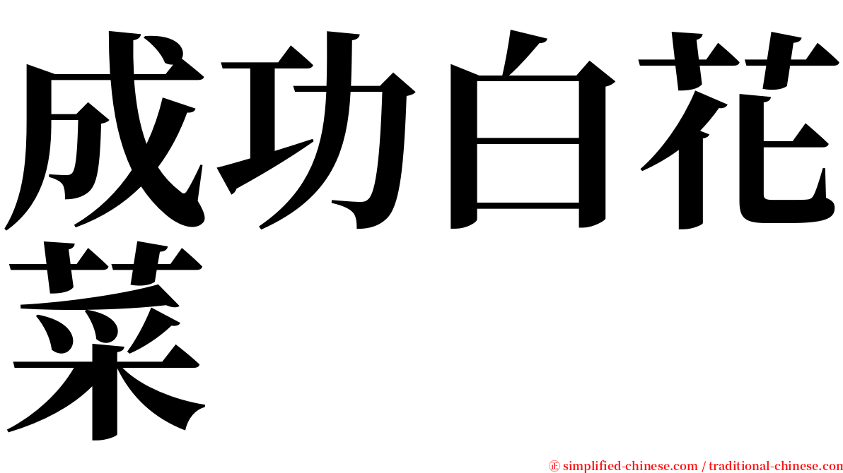 成功白花菜 serif font