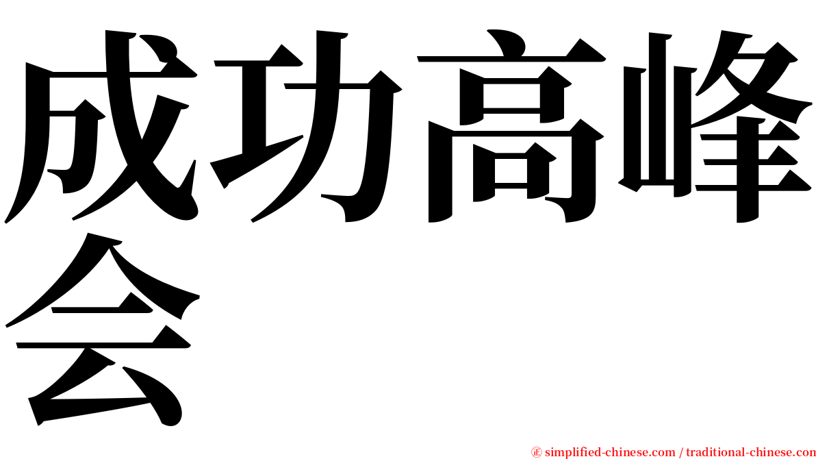 成功高峰会 serif font