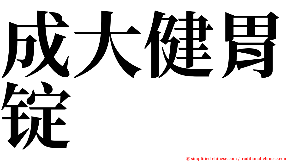 成大健胃锭 serif font