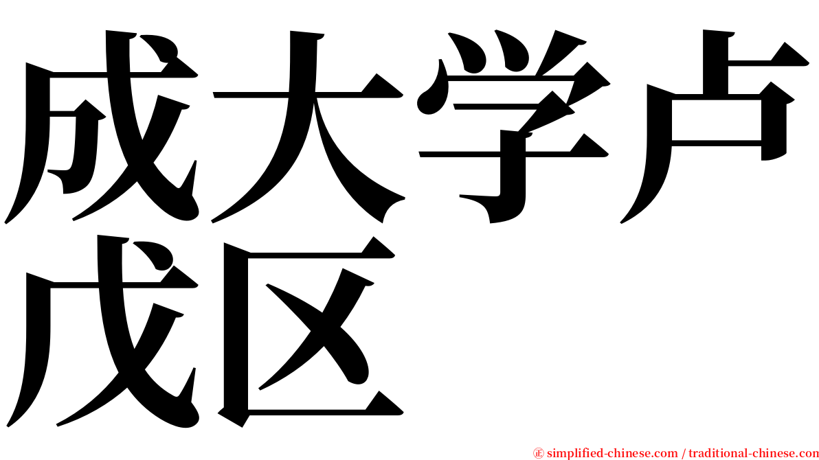 成大学卢戊区 serif font