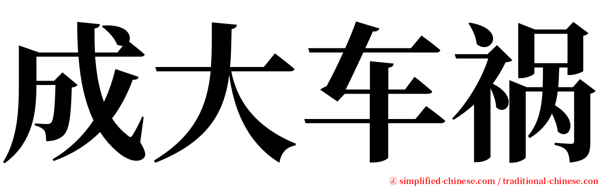 成大车祸 serif font