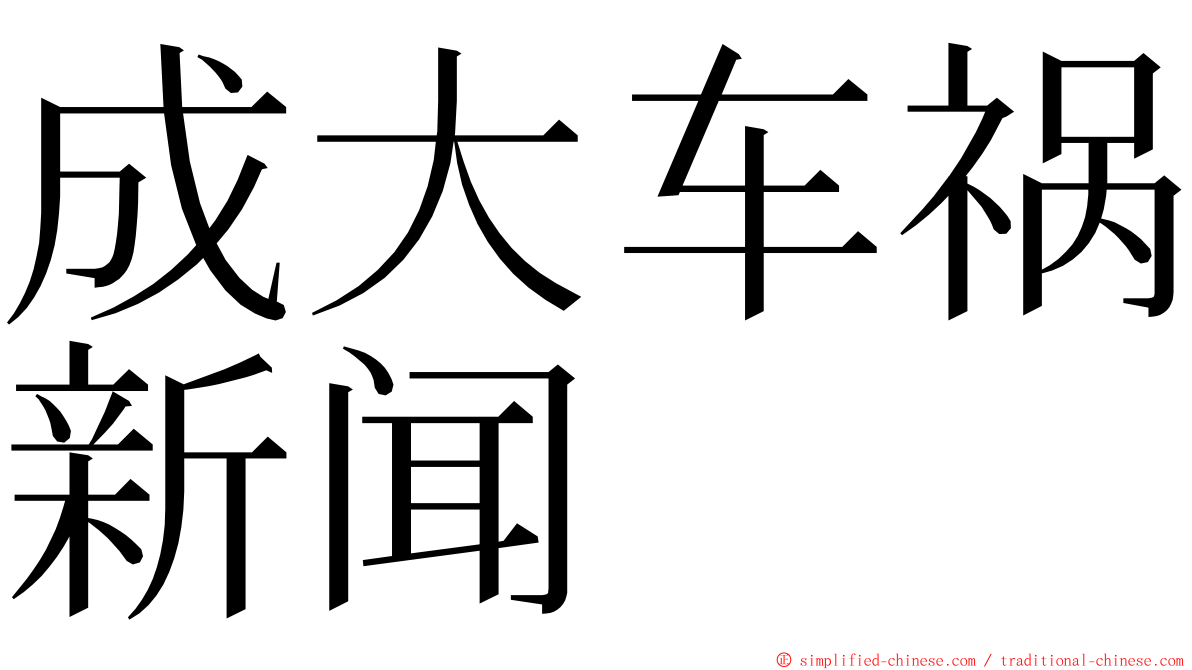 成大车祸新闻 ming font