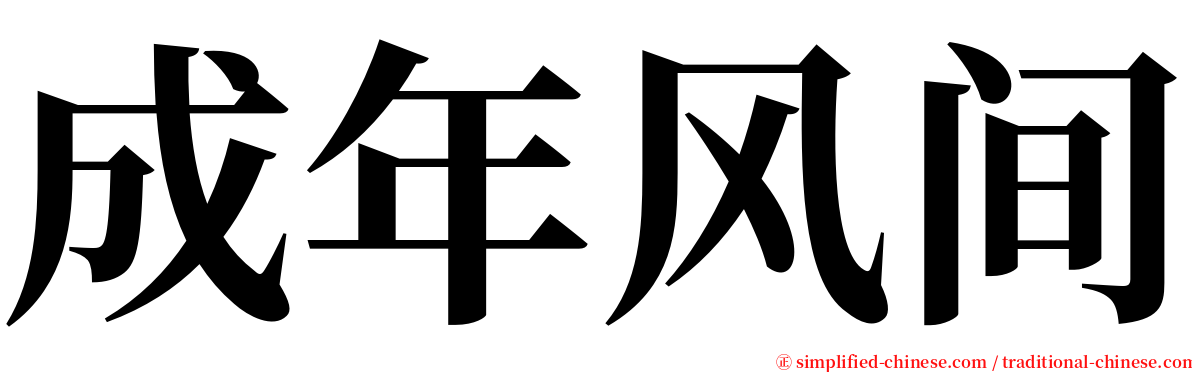 成年风间 serif font