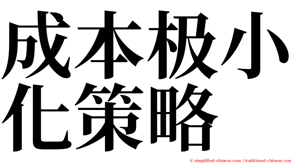 成本极小化策略 serif font