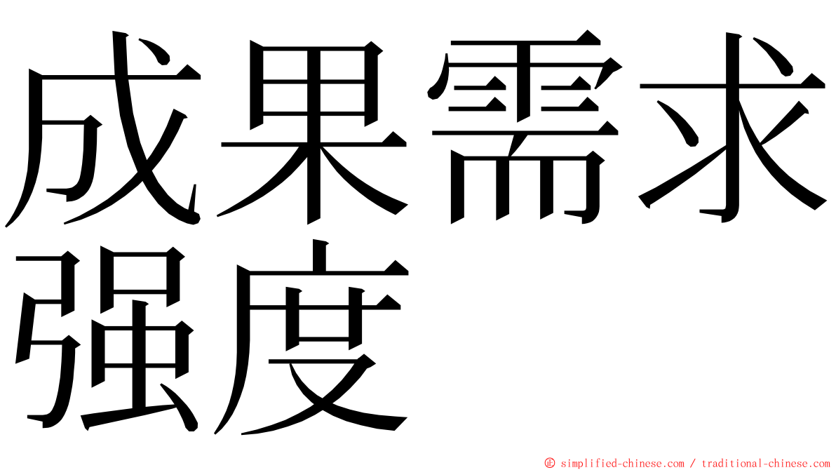 成果需求强度 ming font