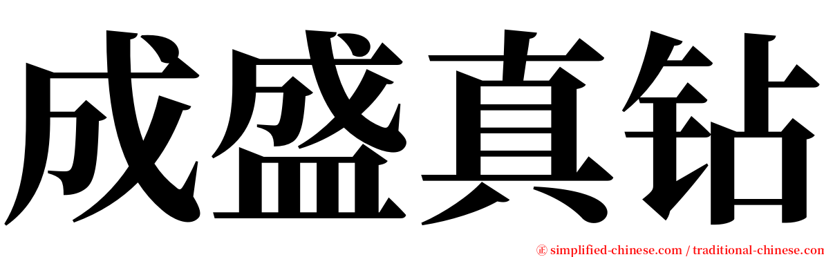 成盛真钻 serif font