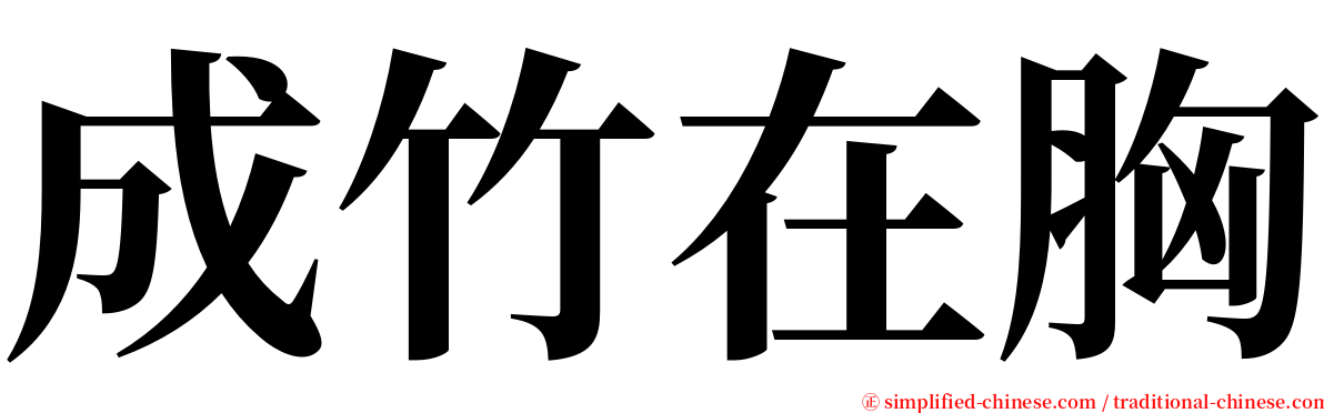 成竹在胸 serif font