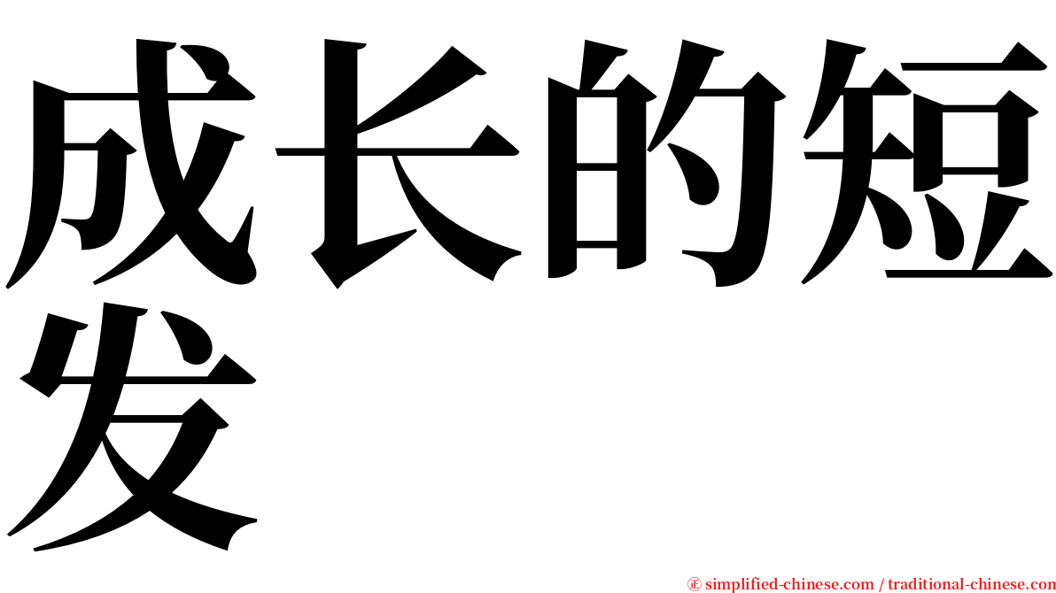 成长的短发 serif font