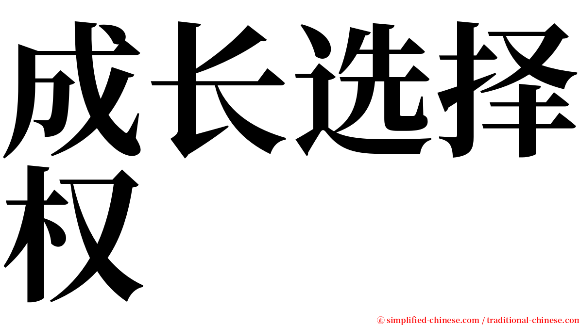 成长选择权 serif font