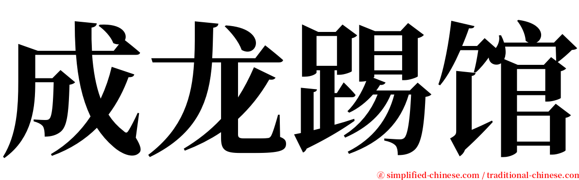 成龙踢馆 serif font