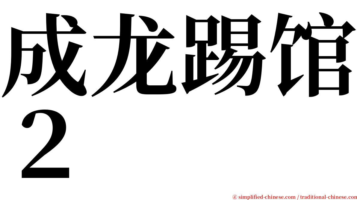 成龙踢馆２ serif font