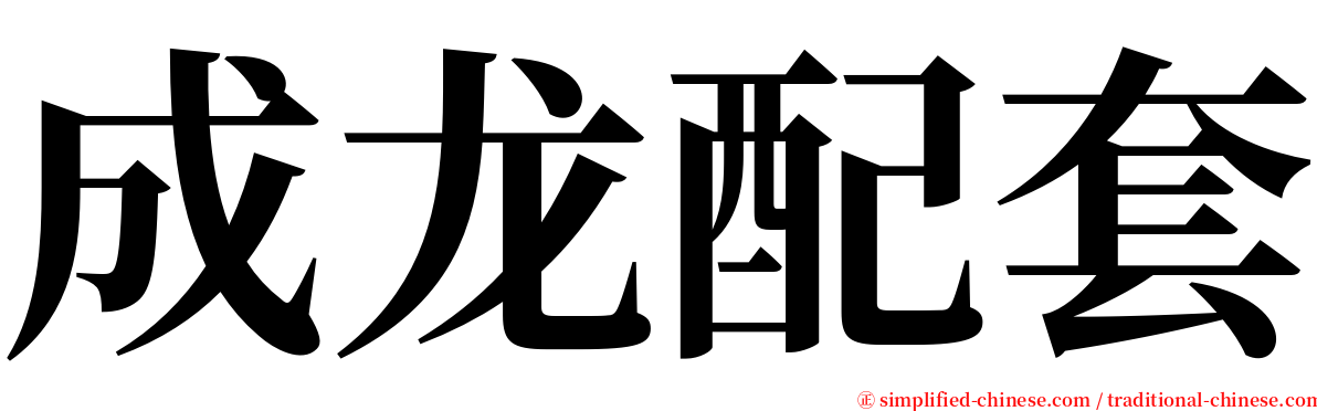 成龙配套 serif font