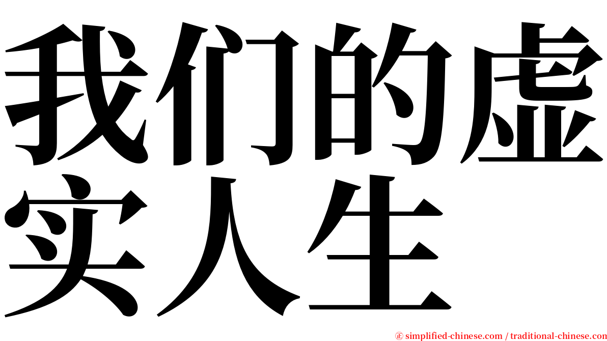 我们的虚实人生 serif font