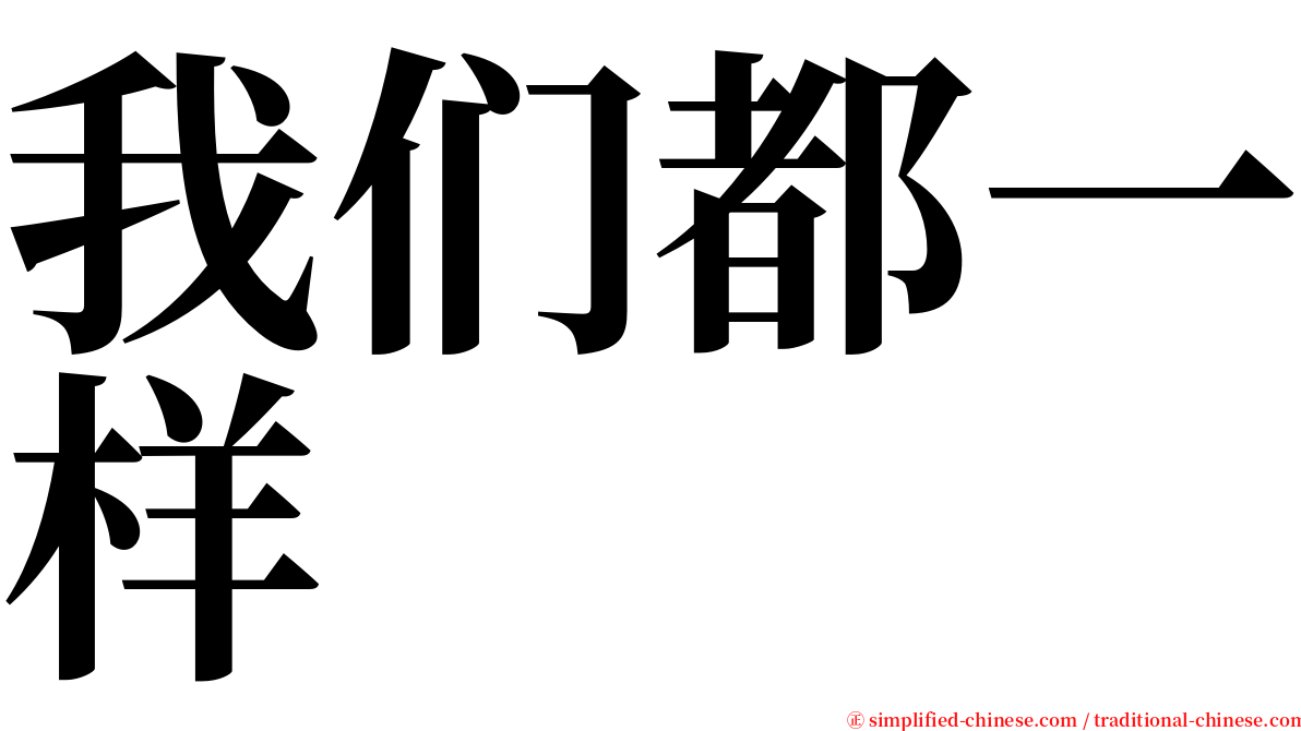 我们都一样 serif font