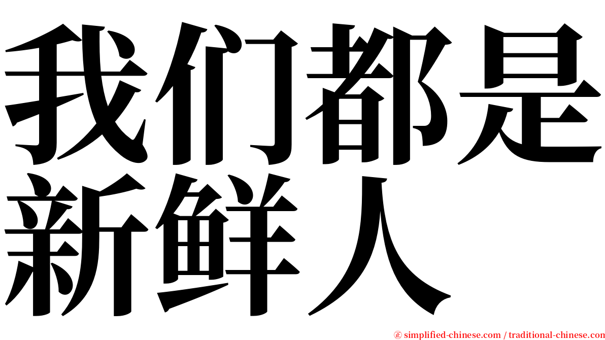 我们都是新鲜人 serif font