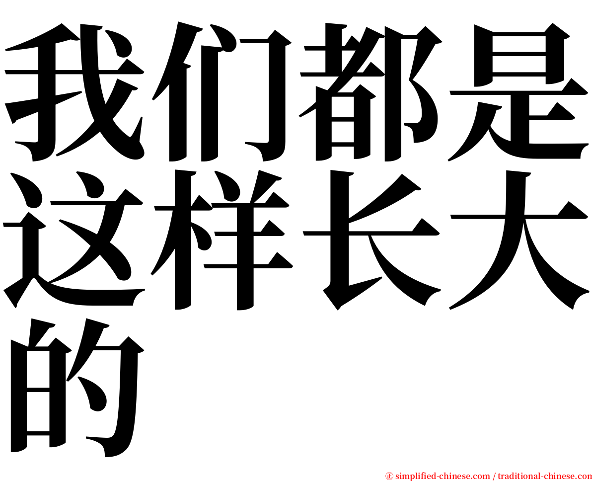 我们都是这样长大的 serif font