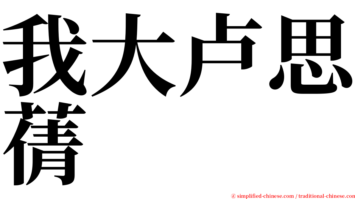 我大卢思蒨 serif font