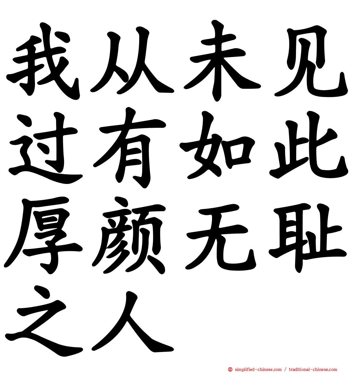 我从未见过有如此厚颜无耻之人