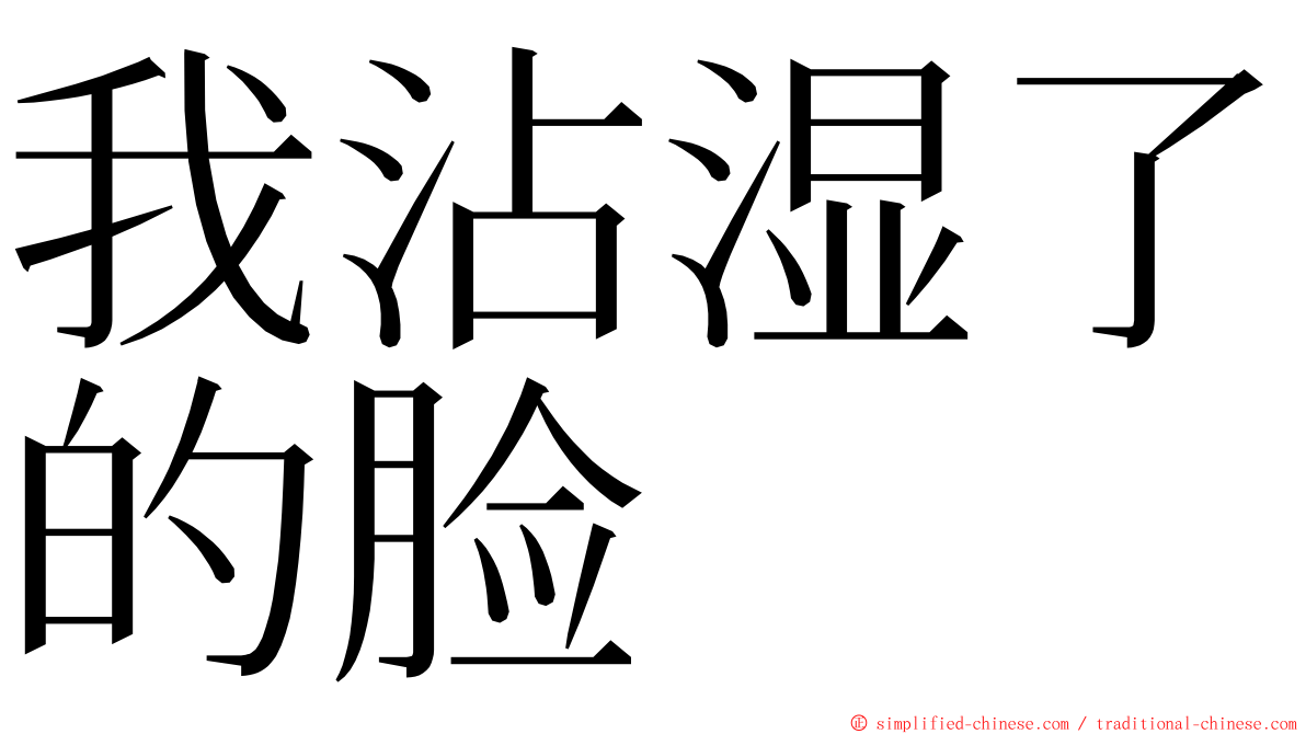 我沾湿了的脸 ming font