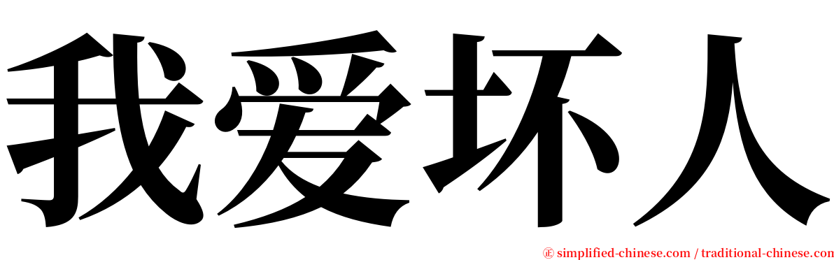 我爱坏人 serif font