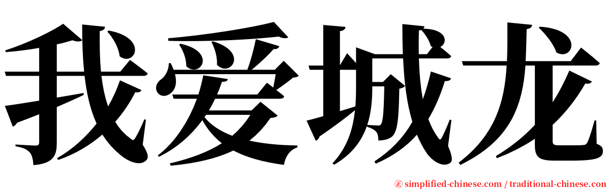 我爱城龙 serif font