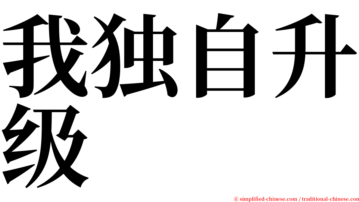 我独自升级 serif font