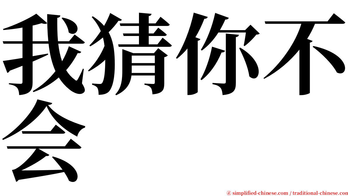 我猜你不会 serif font