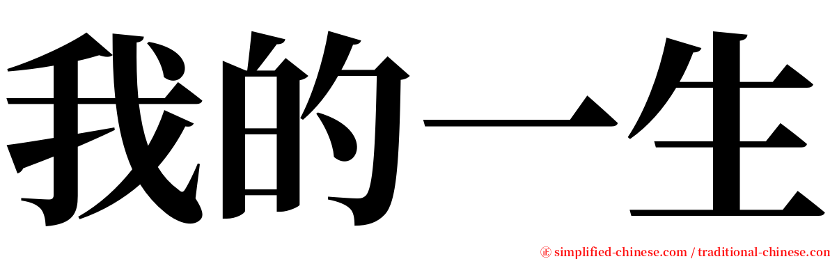 我的一生 serif font