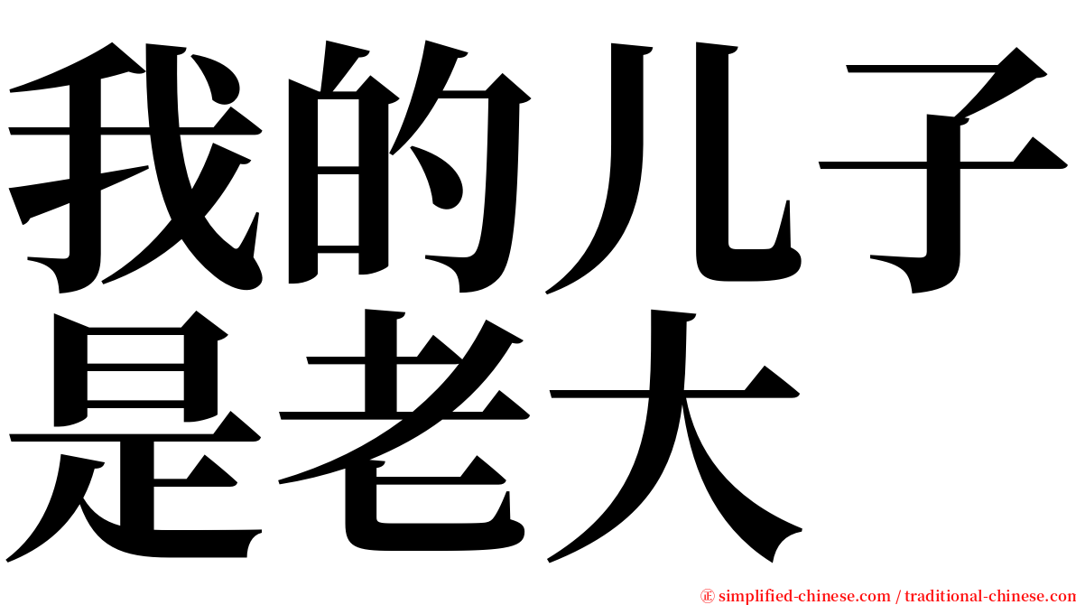 我的儿子是老大 serif font