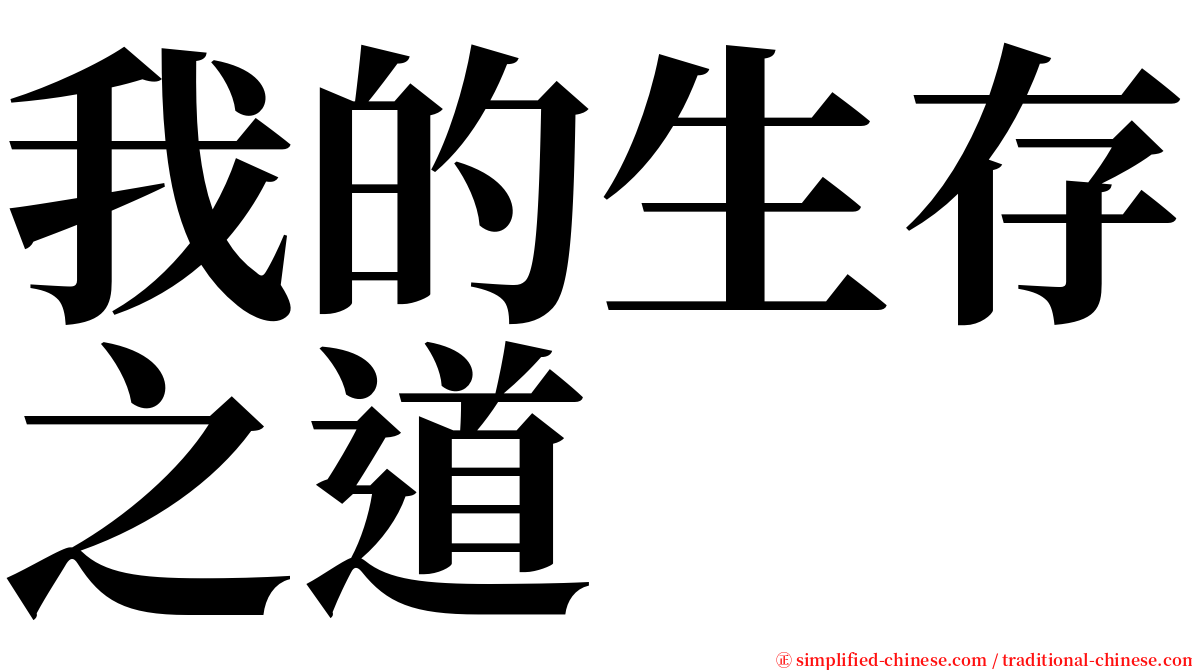 我的生存之道 serif font