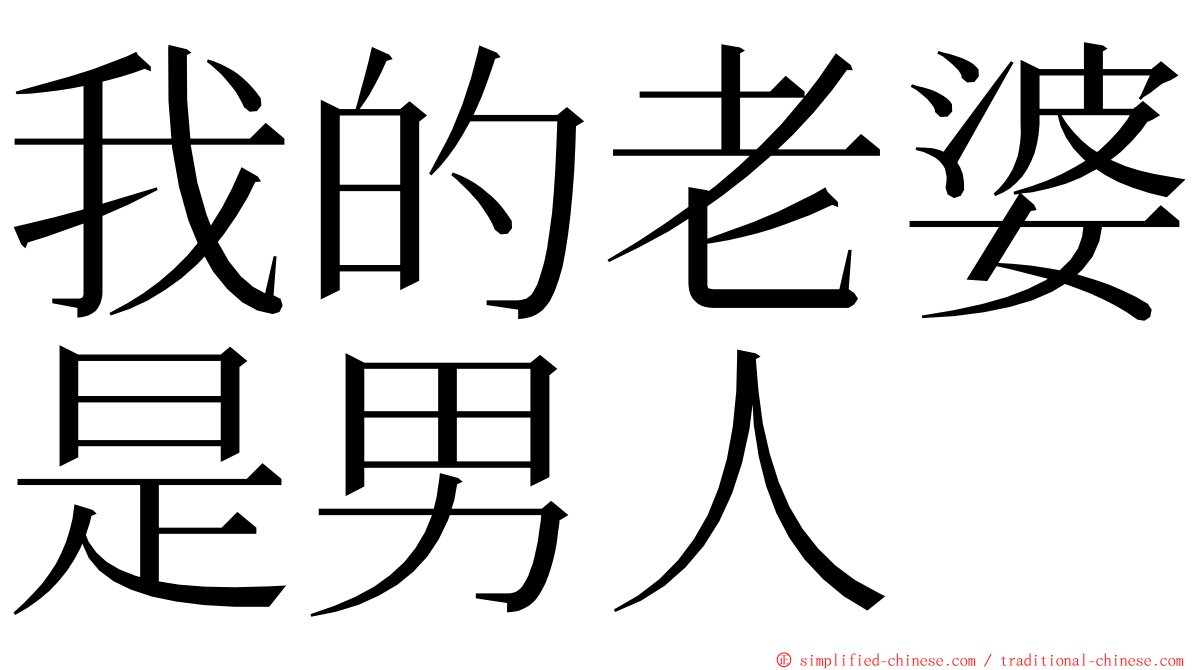 我的老婆是男人 ming font