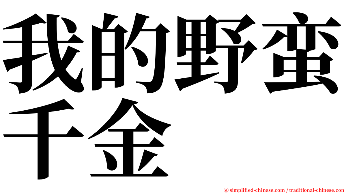 我的野蛮千金 serif font