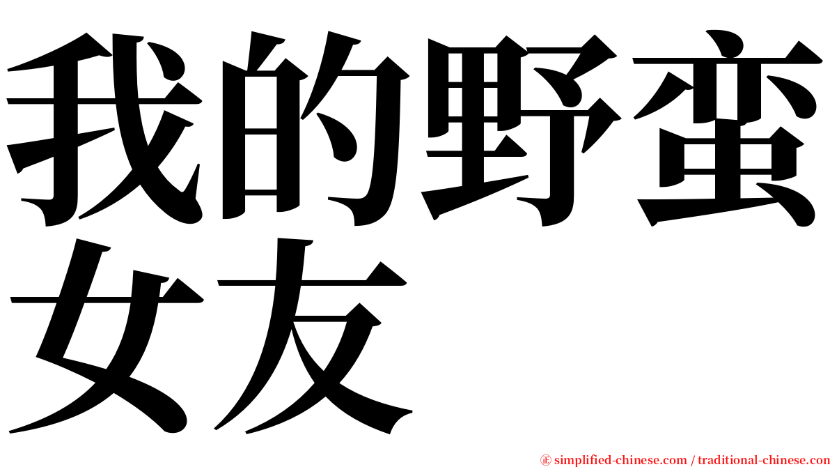 我的野蛮女友 serif font