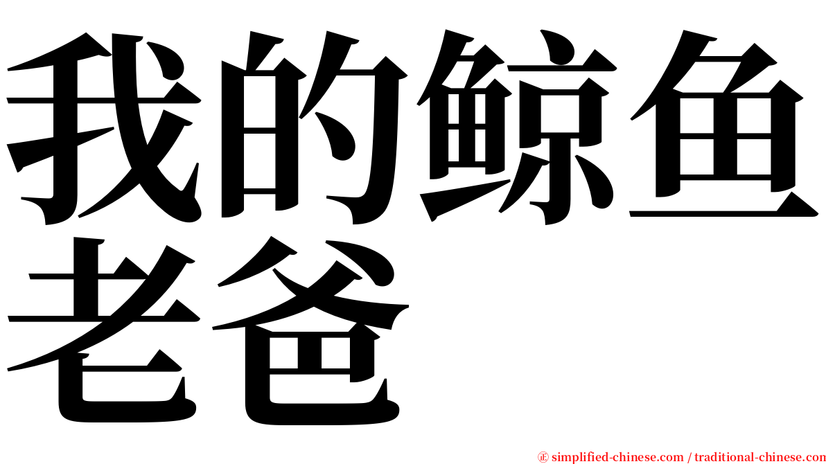 我的鲸鱼老爸 serif font