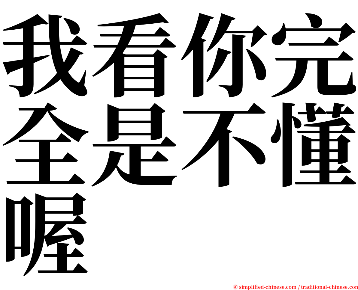 我看你完全是不懂喔 serif font