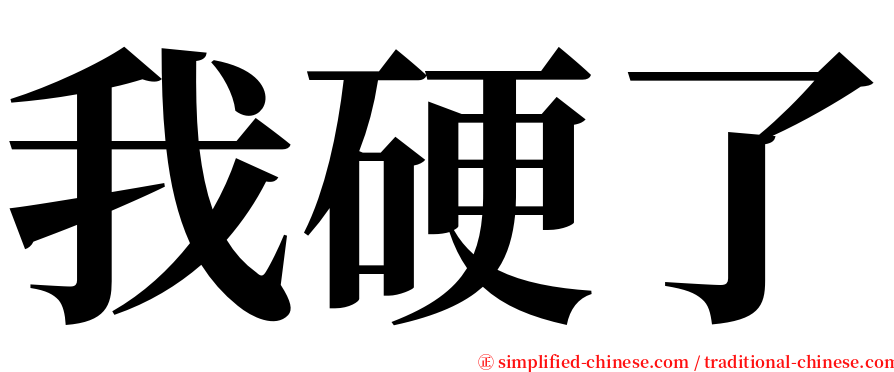 我硬了 serif font