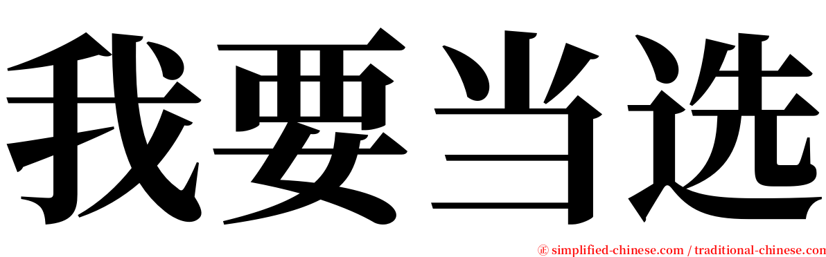 我要当选 serif font