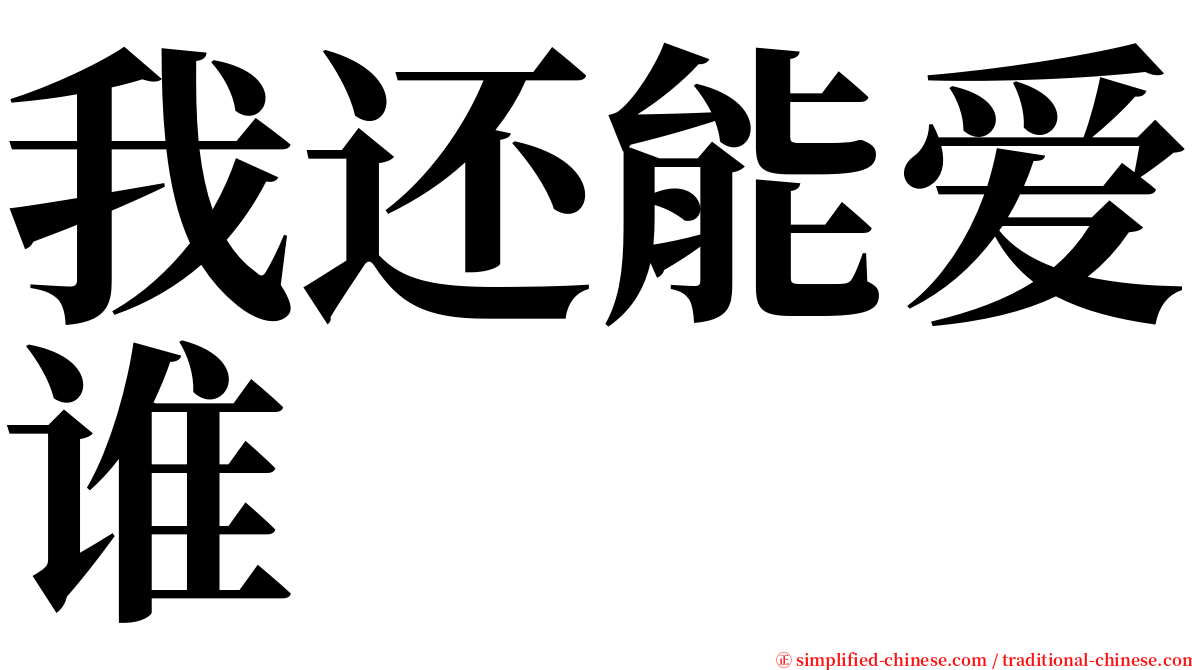 我还能爱谁 serif font