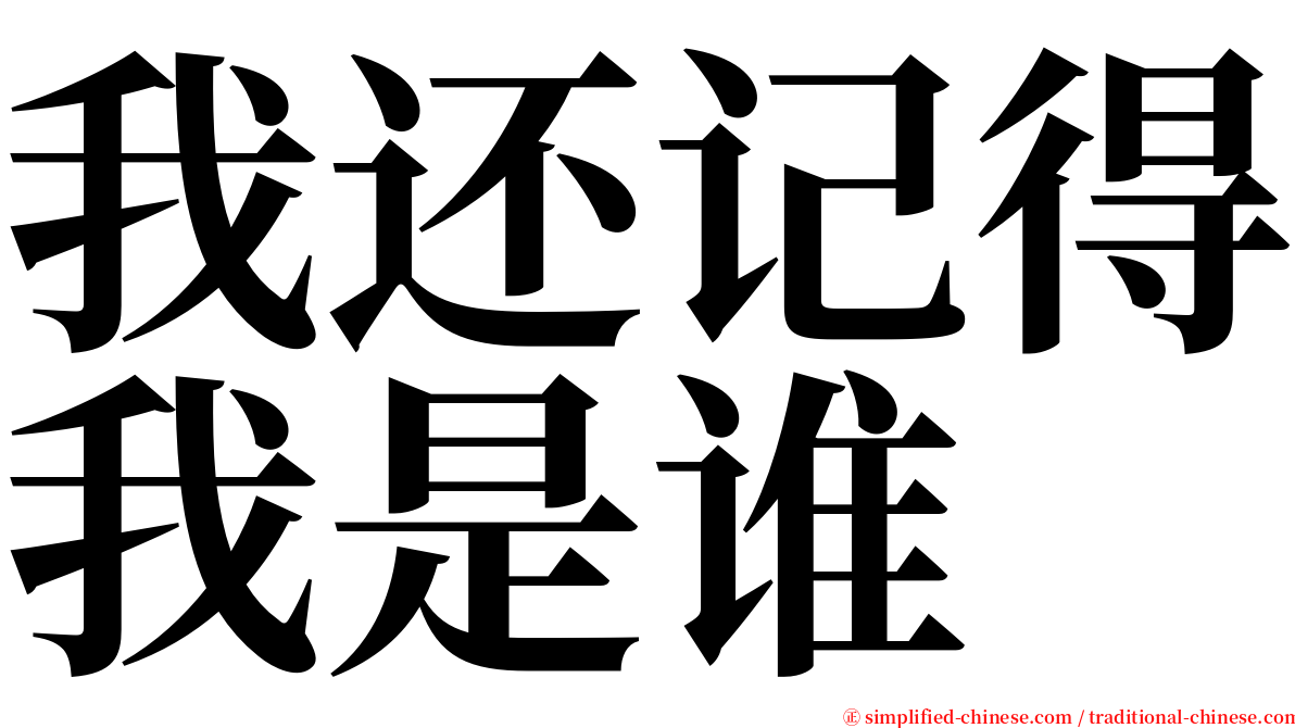 我还记得我是谁 serif font