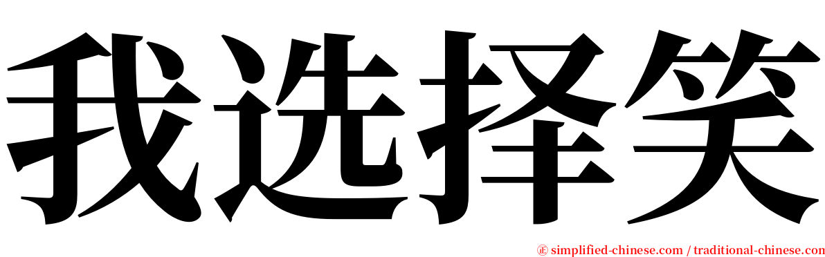 我选择笑 serif font