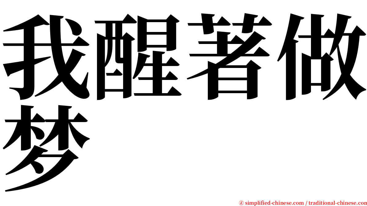 我醒著做梦 serif font