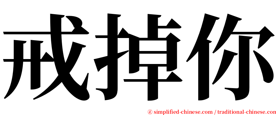 戒掉你 serif font