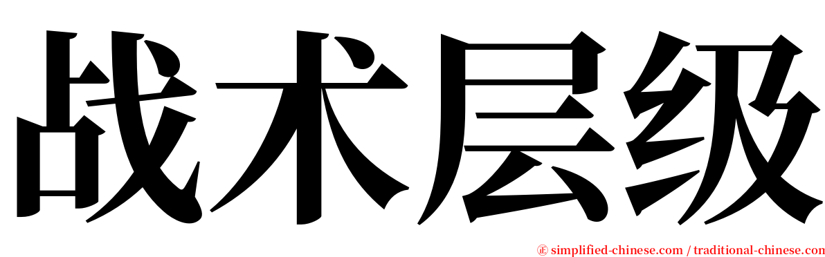 战术层级 serif font