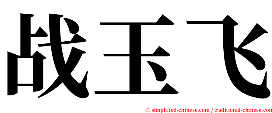 战玉飞 serif font