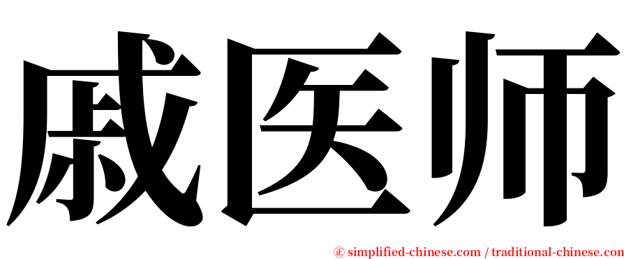 戚医师 serif font