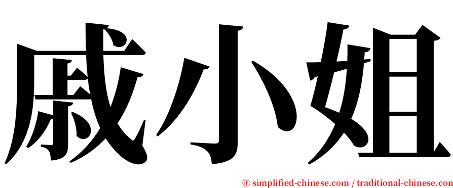 戚小姐 serif font